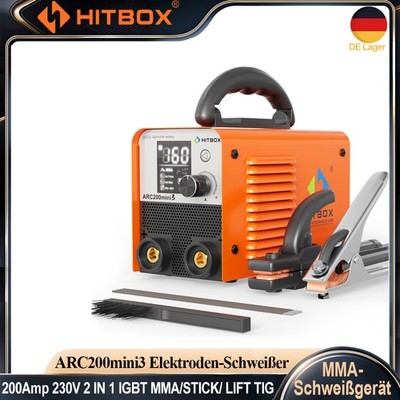 HITBOX 200A Mini ARC Schweißgerät DC 240V E-Hand MMA Schweißgerät Inverter IGBT