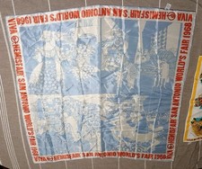 Vintage 1960s MCM Japan 1968 San Antonio World's Fair Scarf