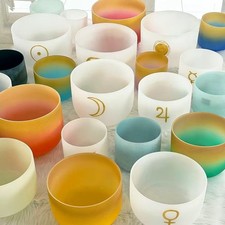 Crystal Soul Frosted Crystal Singing Bowl 432Hz with Accessories Random Tone