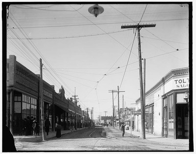 Juarez Mexico Calle de Comercio Business Street 1907 Stores Streetcar Lines