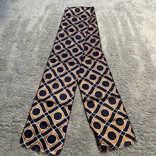 Womens 68  X7  Blue Orange Geometric Scarf Narrow Long MCM