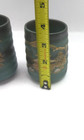 Japanese Pottery Husband & Wife Temple Tea Cup Set Green And Gold Stoneware  — photo 6
