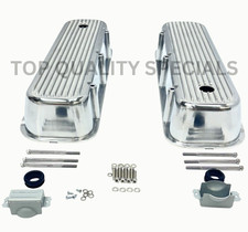 Pair Polished Tall Finned Aluminum Valve Covers For Bbc 396 402 427 454 502 Pair Polished Tall Finned Aluminum Valve Covers For Bbc 396 402 427 454 502
