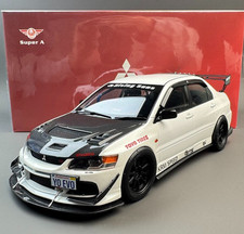 Super A 1/18 Mitsubishi Lancer EVO 9 MR FQ-360 JDM Diecast Car Model White