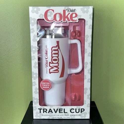 NEW Diet Coke Mom Travel Cup Tumbler With Pretzel Twists Mothers Day Gift