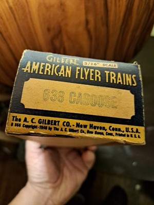 Vintage 1946 Gilbert American Flyer Empty Box Only   3/16  Scale   638 Caboose