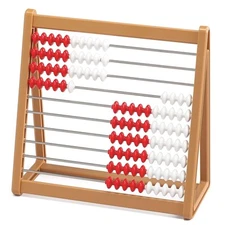 10-Row Abacus – Early Math Learning Tool – Red & White
