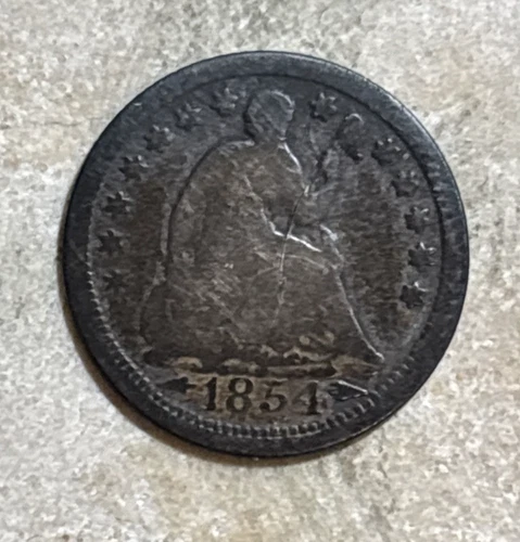 1854 SEATED LIBERTY HALF DIME