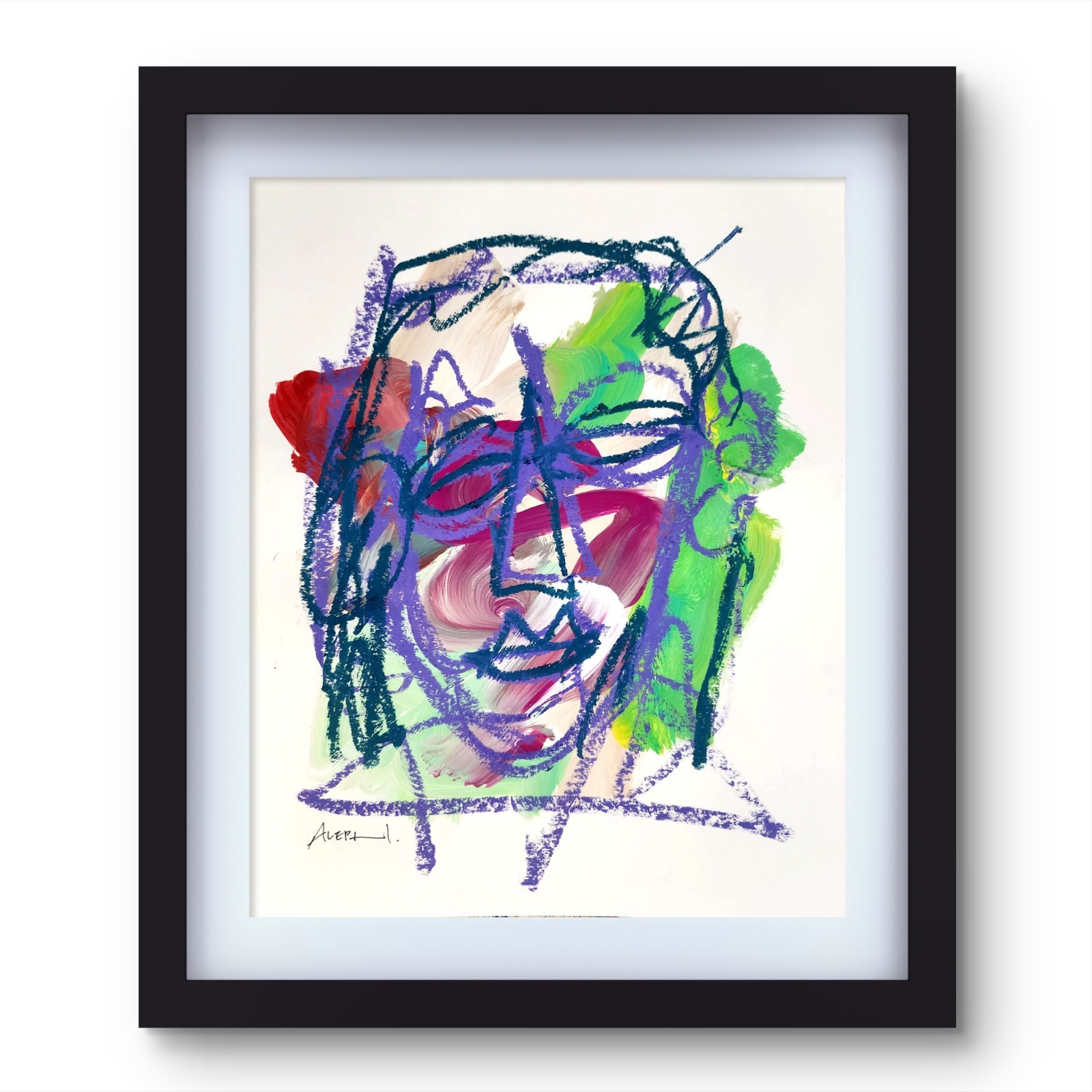 Aleph Original Art 14x11 Colorful Modern Art Acrylic Painting Gallery Paper