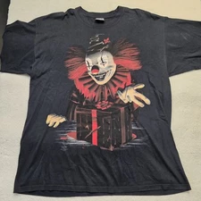 Vintage Skulbone Shirt Mens XXL Clown Evil Gothic Emo Present Grunge