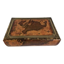 Kunstversteck's Vintage Style Book Box "Treasure Chest Map Leather Look