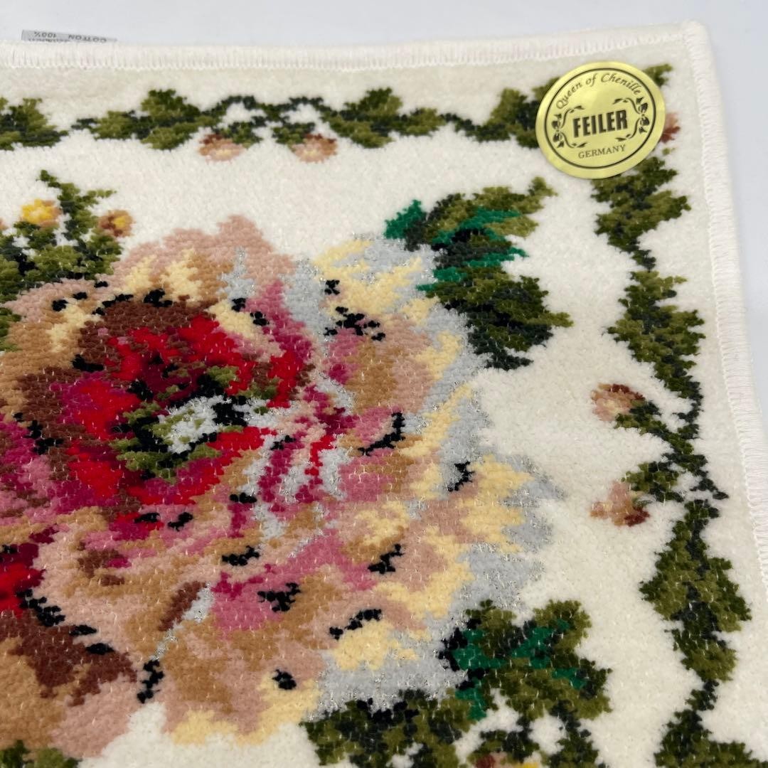 FEILER Handkerchief 2pc Set Flower Pattern 25cm S… - image 7