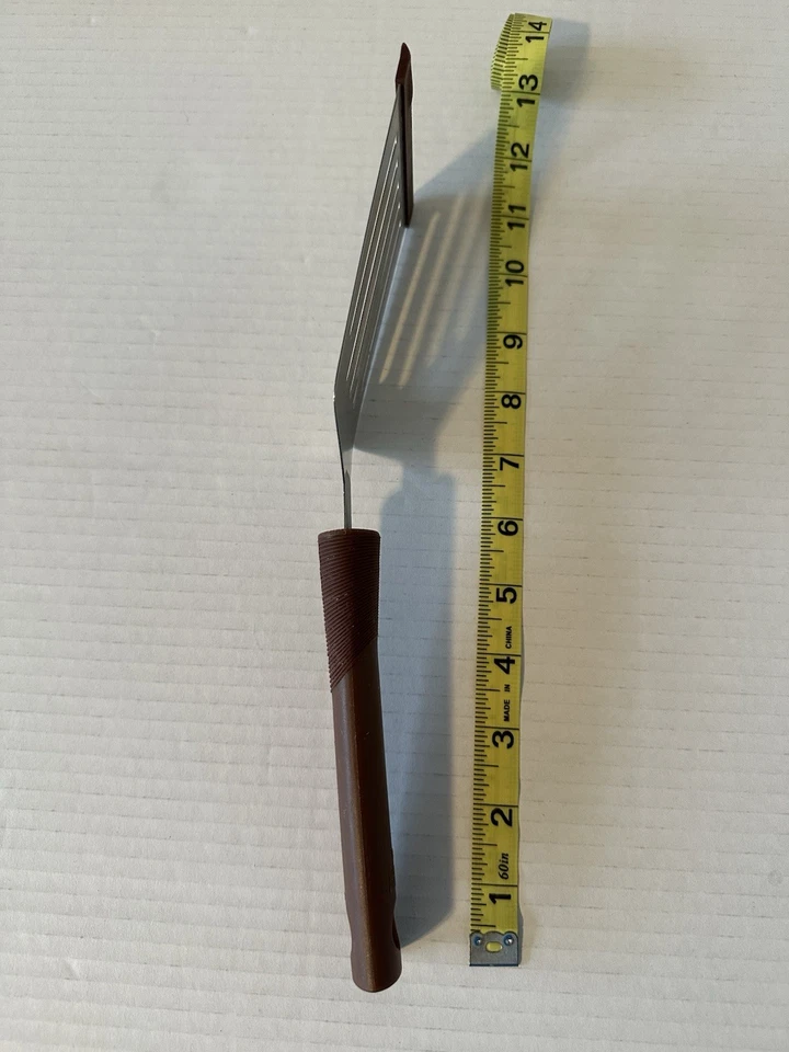 Kuhn Rikon Switzerland Spatula Brown Plastic Handle Silicon Edge Vintage - Image 2 of 4