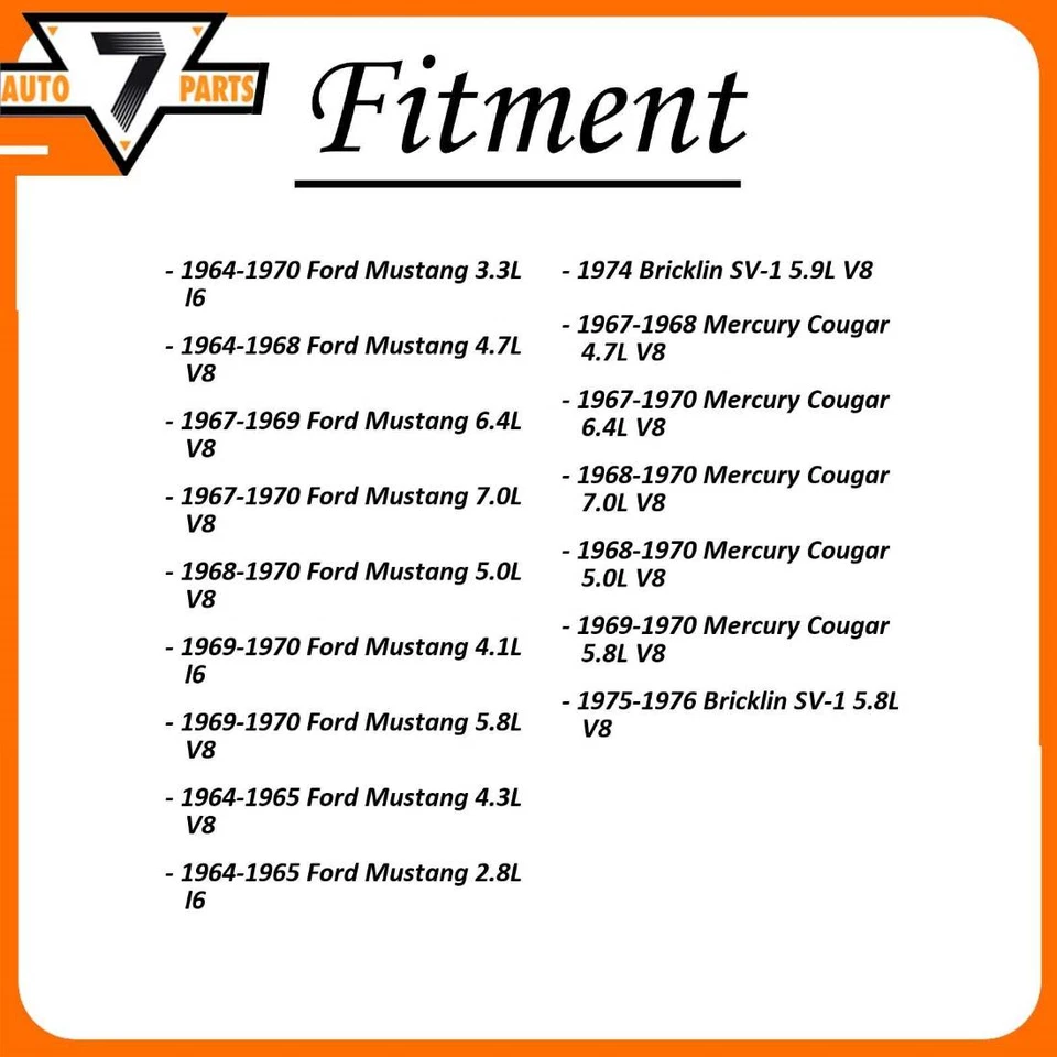 4x Amortiguador delantero trasero para Ford Mustang 1970 1969 1968 1967 1966 1964 Foto 2 de 4