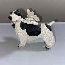 Angel Dog Figure Pet Memorial Bereavement Gift Black  White 3.5  