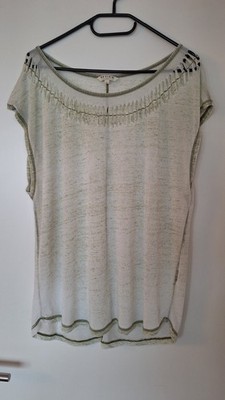 Review Shirt Top L Cut out T Shirt grün transparent Hippie Boho Ibiza