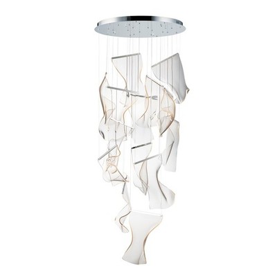 ET2 Lighting Rinkle LED 14-Light Pendant, Polished Chrome - E24877-133PC