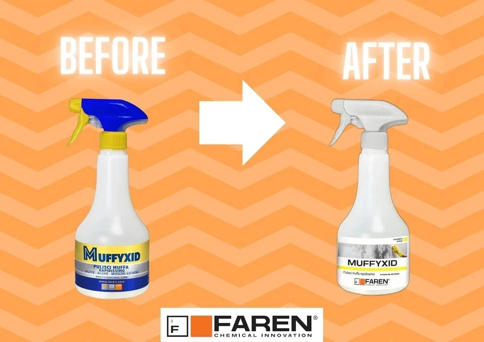 Faren Muffyxid Spray Antimuffa Elimina rimuovi Muffa Alghe Licheni 500ml - Immagine 2 di 2