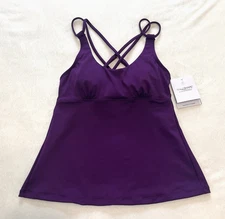 Aquashape By Dolfin Swimwear Women's Purple Amethyst Tankini Top Size Small NWT