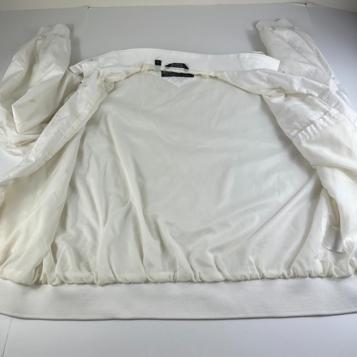 Vintage Members Only Jacket Large Cream White Full Zip Lined Vintage Members Only Jacket Large Cream White Full Zip Lined