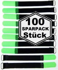 100 x Cable Ties Cable Hook and Loop 16cm x 16mm Neon Green Hook and Loop Cable Ties