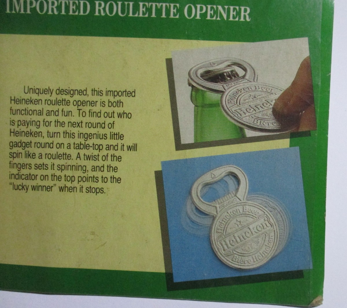 Malaysia Vintage HEINEKEN BEER Exclusive ROULETTE OPENER Bottle
