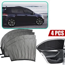 4PCS Car Front Rear Side Window Visor Shade Mesh Cover Shield Protect For SUV
