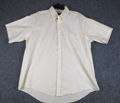Van Heusen 417 Half Sleeve 17.5 Single Needle Tailoring Ivory / Cream Color Mens