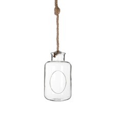 NaDeco Pflanzenglas Deko Flasche zum Hängen h. 21cm Ø12cm Glasvase zum Aufhängen