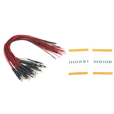 20Pcs Pre Wired/3mm-Warm White Led Lamp Light-Set 12V-18V AC/DC For Train-Layout