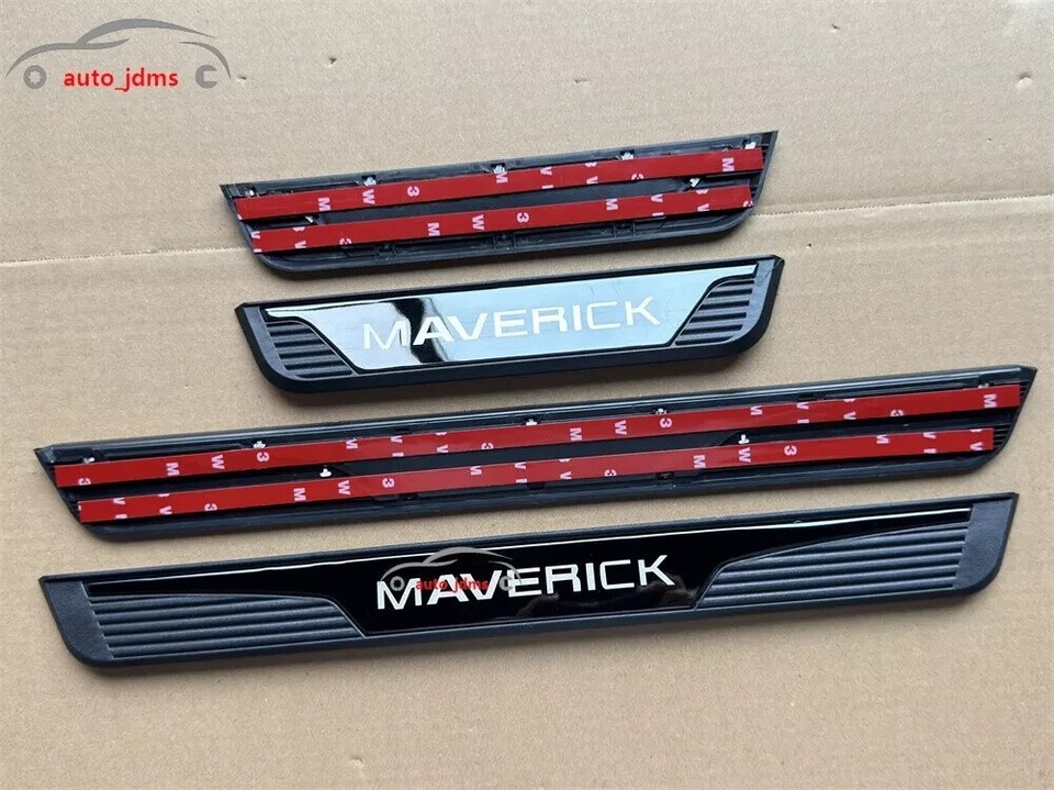4Pcs Black Door Scuff Sill Cover Panel Step Protector for Maverick