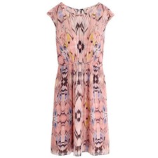 NWT J Crew Pink Marbled Printed Silk Chiffon Dress - Size 2