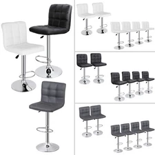 2/4X Adjustable Modern Swivel Bar Stools Dining Chair Counter Height 360 Degree