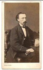 Photo CDV by Petit in Paris. Second Empire. Man sitting to identify.