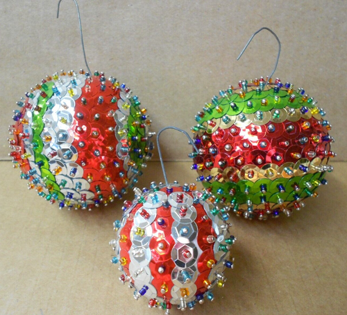 Beaded christmas ornaments ebay
