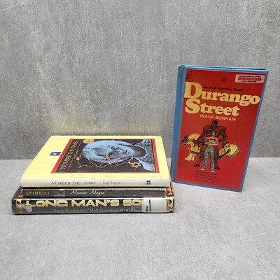 Vintage Young Adult 4 Book Lot - Durango Street Maniac Magee Long Mans Song etc.