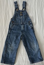 VTG Oshkosh BGosh Vestbak Blue Jean Denim Overalls Bibs Toddler 3T Talon Zip USA