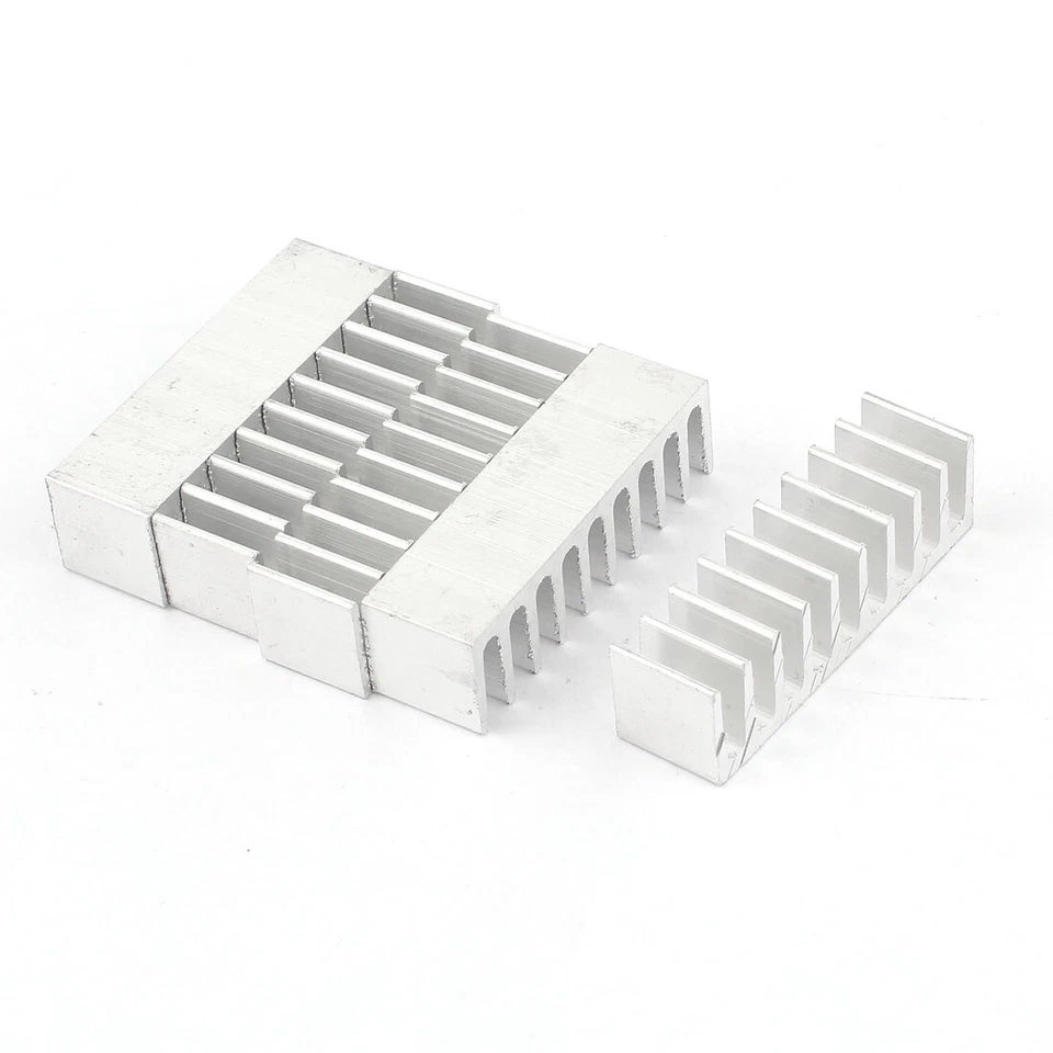 5 x Silber Aluminium Kühler Heizkörper Kühlkörper Kühlkörper 35mm x 10mm x 10mm - Bild 1 von 1