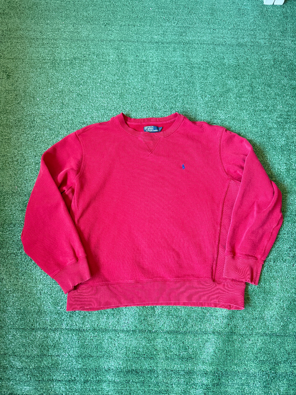 Polo Ralph Lauren vintage maglione uomo XL rosso girocollo felpa pony preppy