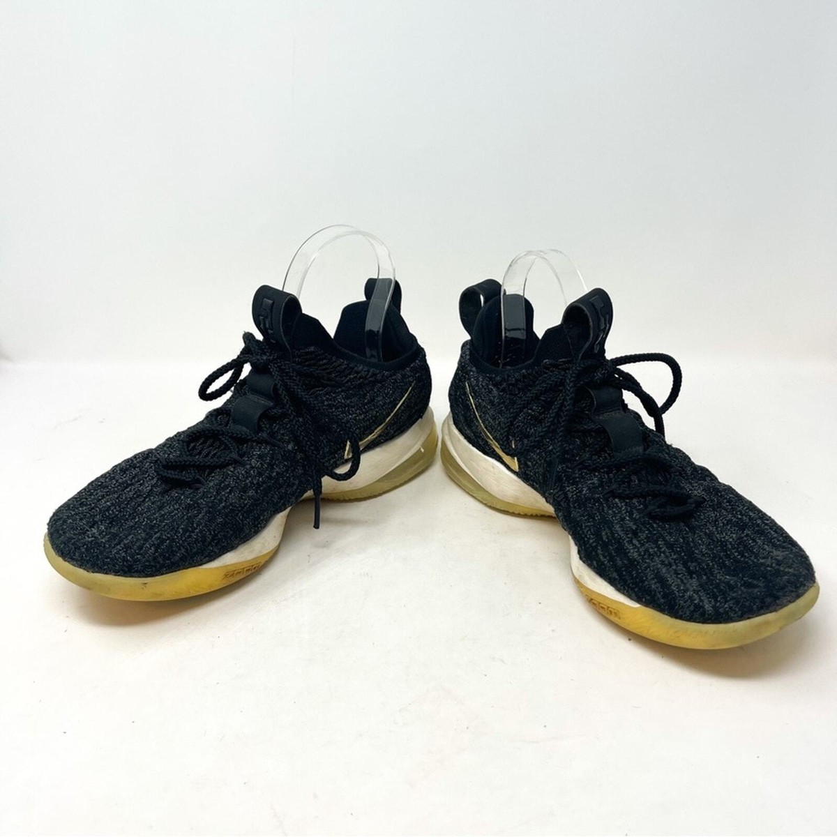 Nike Men's LEBRON 15 LOW Black / Gold Metallic 2018 Air Max Zoom