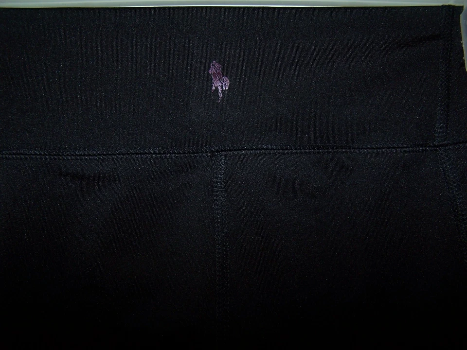 Leggings Polo Ralph Lauren Negros, Logo Metálico Plateado, Niña M (8-10) Foto 2 de 4