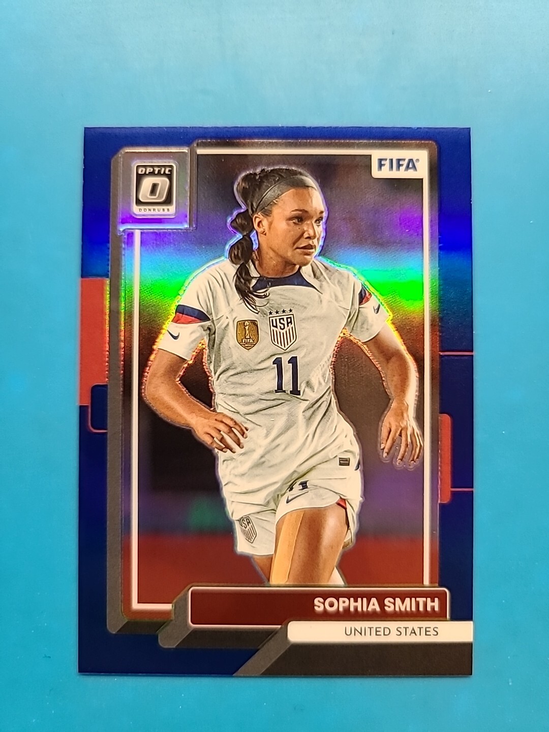 2022-23 Donruss Optic FIFA Sophia Smith #129 Blue /99 USWNT United States