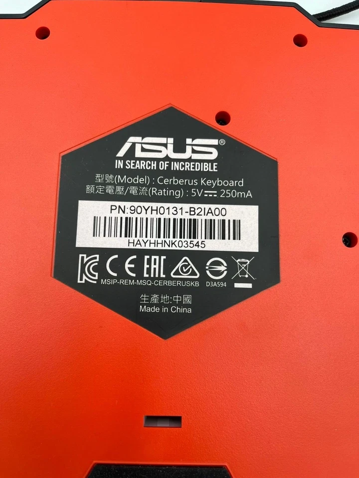 ASUS CERBERUS LED BACKLIT USB GAMING KEYBOARD - Immagine 3 di 4