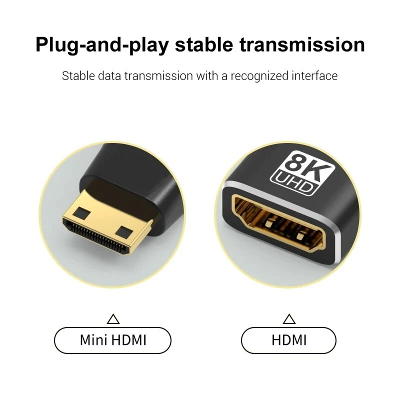 Mini HDMI to HDMI Adapter 8K 60Hz 4K 120Hz Male to Female Converter - Image 3 of 4