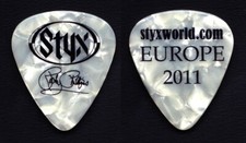 Styx Ricky Phillips Signature White Pearl Guitar Pick - 2011 European Tour