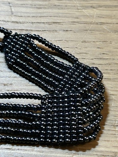 Vintage Beaded Black Cuff Bracelet - Picture 13 of 16