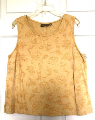 NEW RARE WOVEN JACQUARD TEXTURED TANK - VTG BOHO IVY - 16 /Chest 41'' - MADE USA
