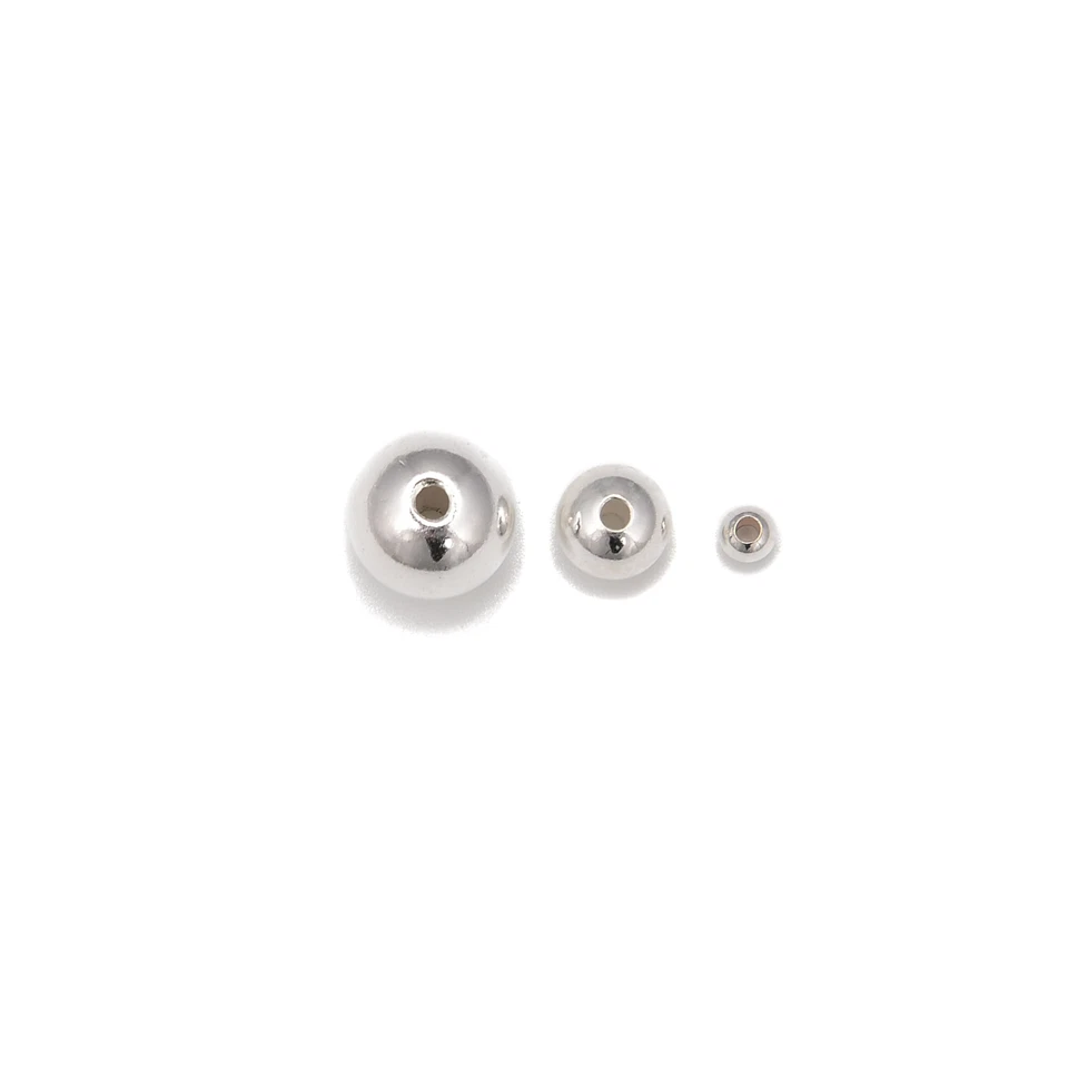 925 Sterling Silver Round Beads Size 2mm-12mm Sold by Bag - Image 2 of 4