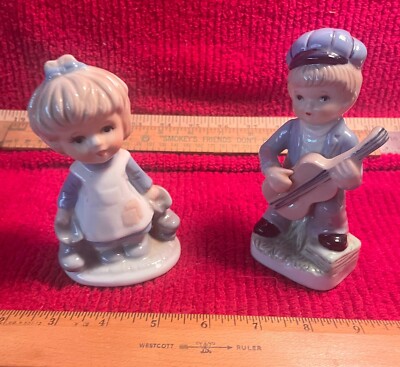 Vintage Collectors Choice Porcelain 5'' Boy & Girl Figurines Set Of 2