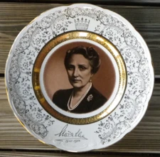 Vtg 11" Portrait Plate-Crown Princess Martha of Norway-Figgjo Flint-1954
